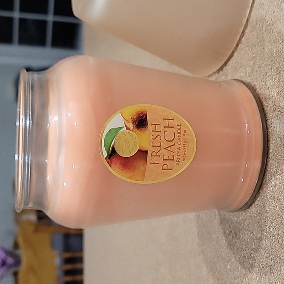 Peach Jar Candle & Matching Glass Shade!! - Picture 5 of 9